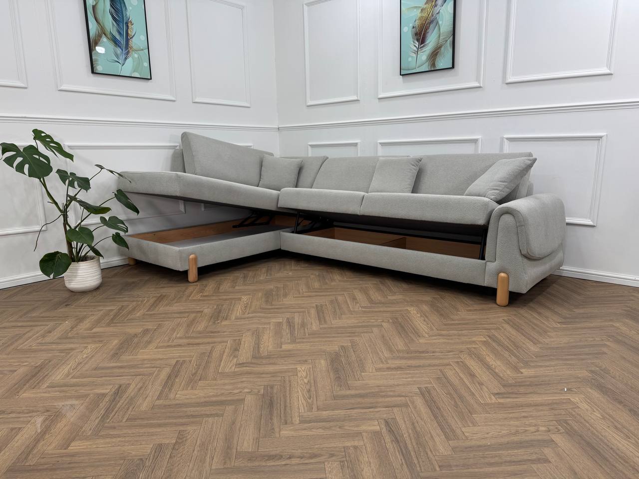 Lavender Corner Sofa bed storage