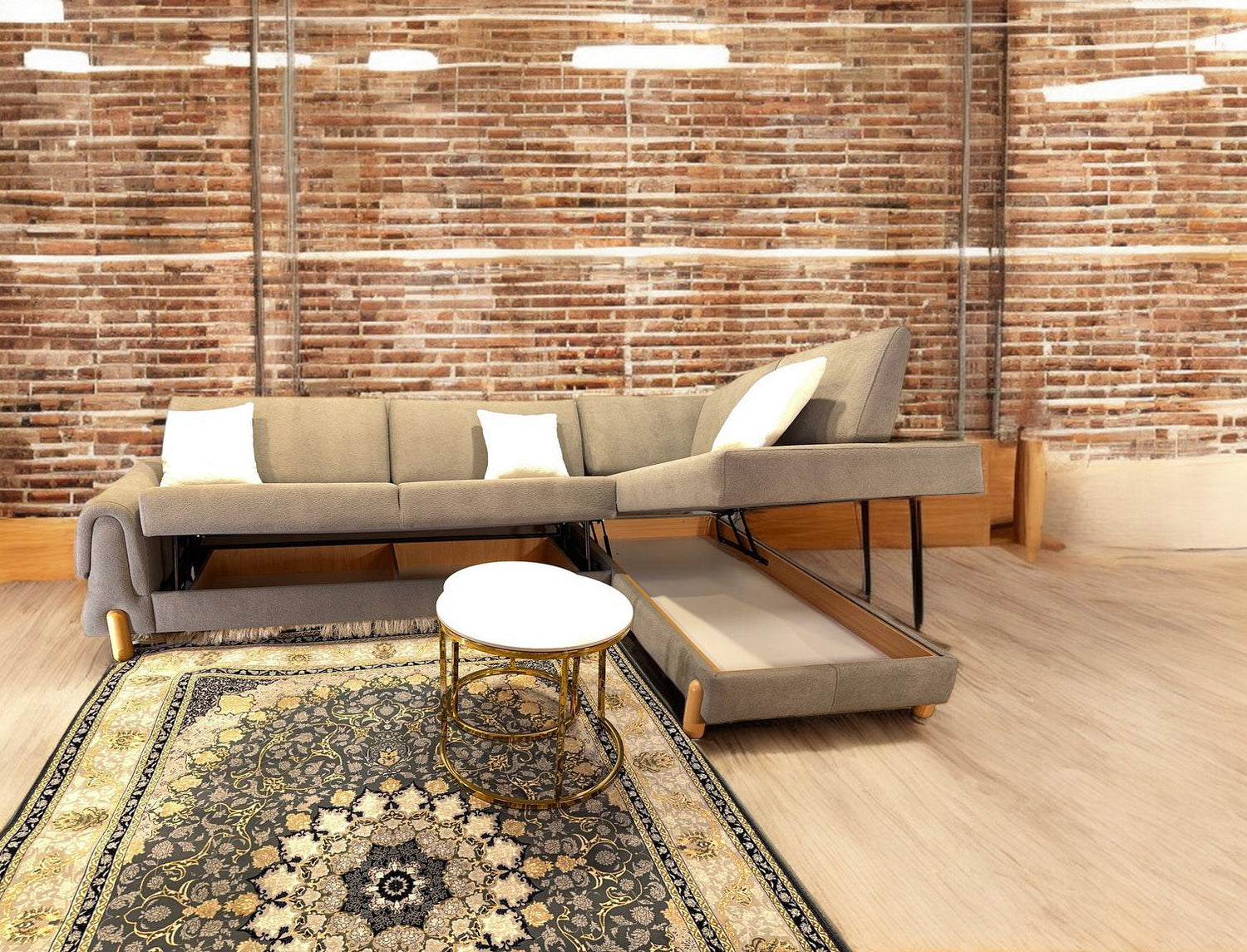 Lavender Corner Sofa bed storage