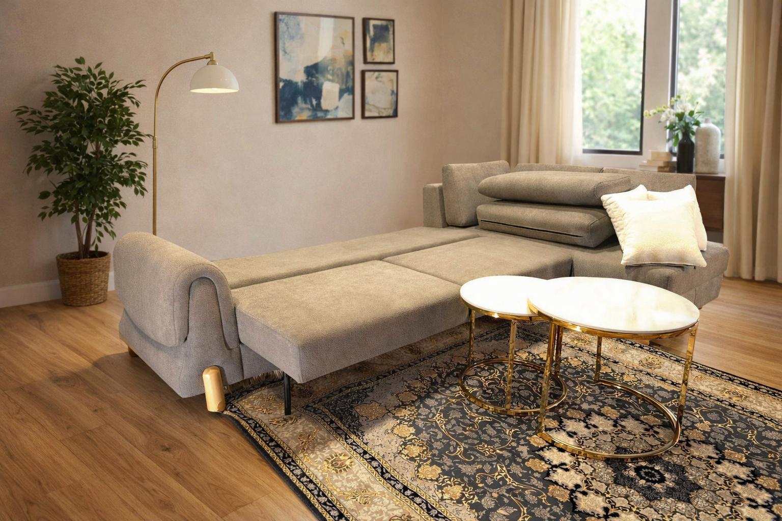 Lavender Corner Sofa bed storage