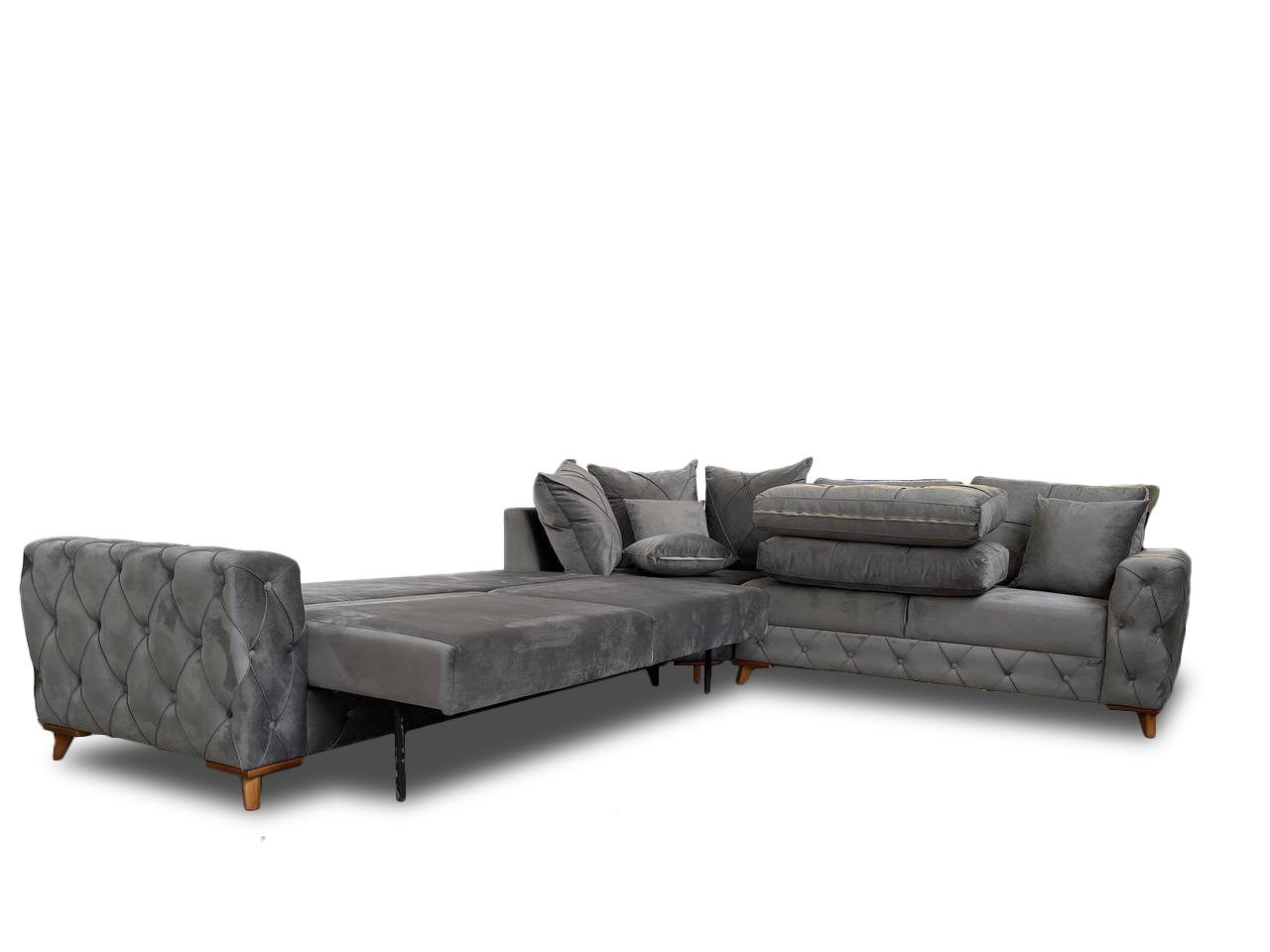 Lovely Corner Sofa- Velvet Corner Sofa Bed With Storage