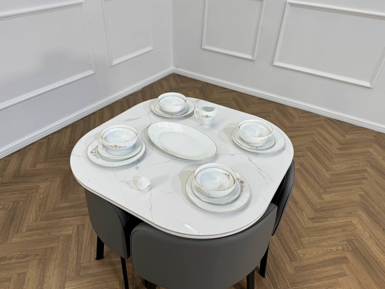 Oliver Nesting Dining Table set Square 2