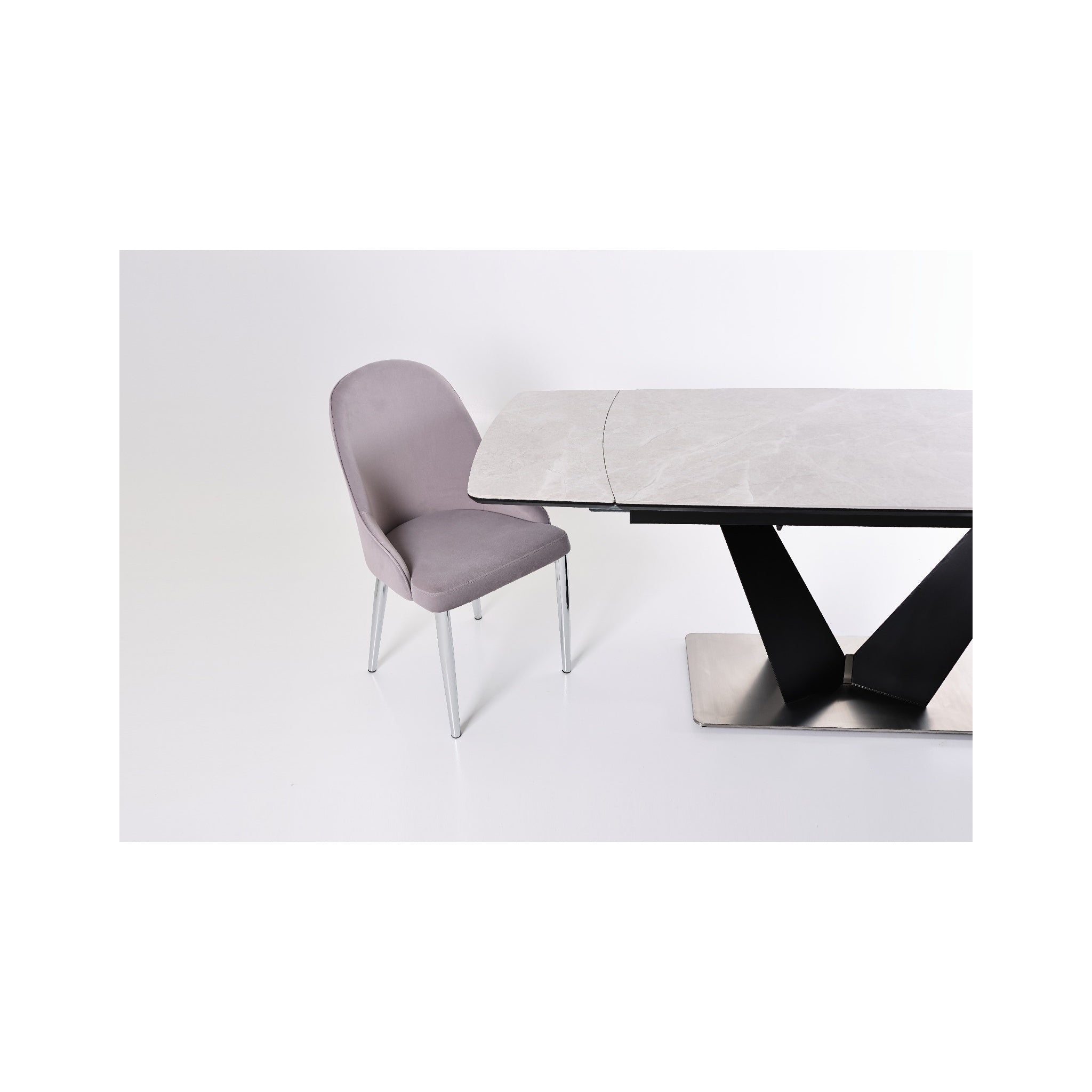 CLARA DINING TABLE SET -SILVER