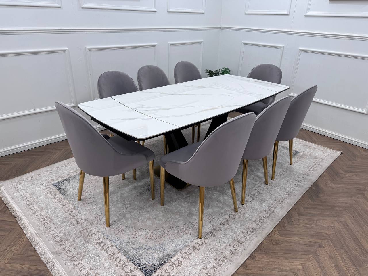 CLARA DINING TABLE SET - GOLD