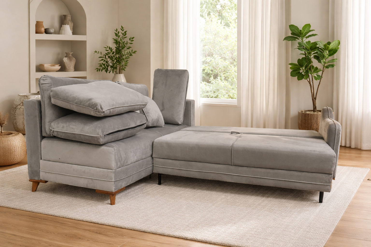 Oxford Corner Sofa Bed with Storage
