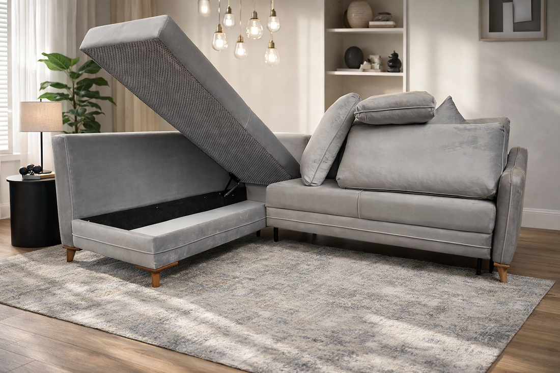 Oxford Corner Sofa Bed with Storage