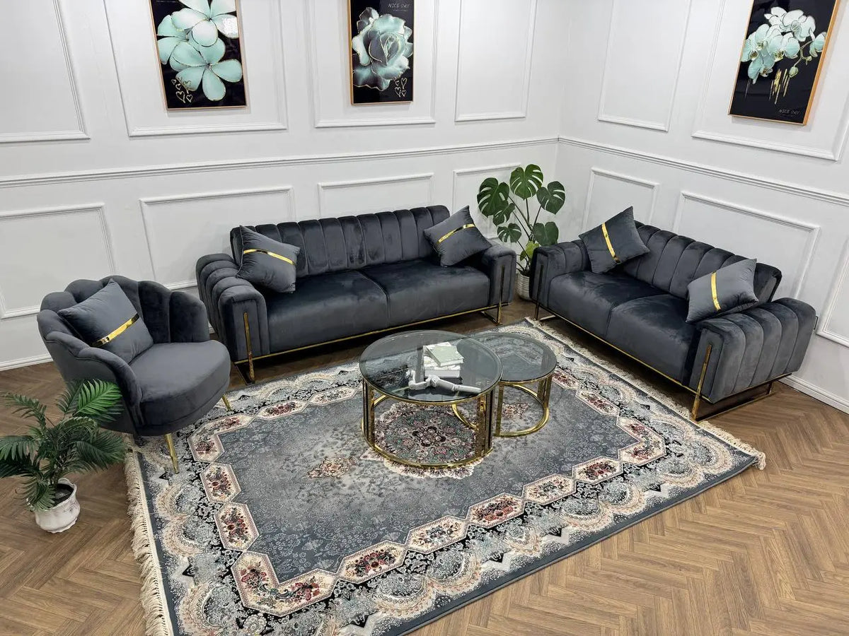 Gold London Luxury Living Collection Q&P Furniture