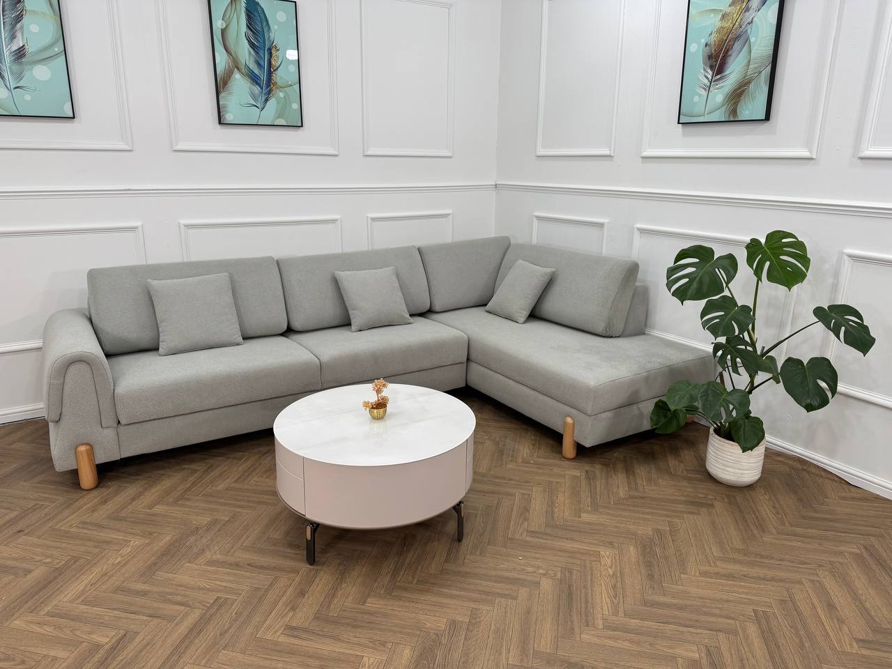 Lavender Corner Sofa bed storage