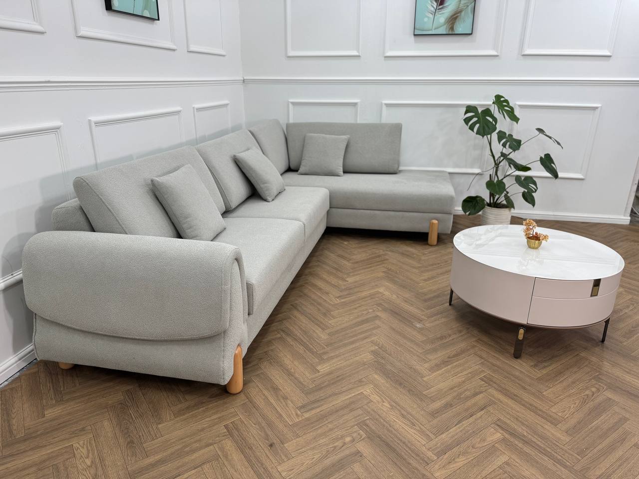 Lavender Corner Sofa bed storage