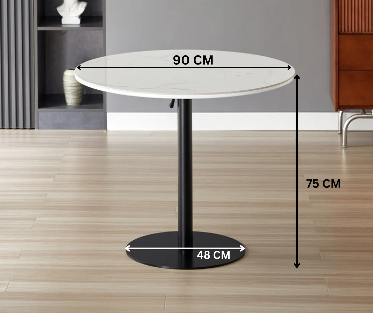 LUXE ROUND DINING TABLE – Matt Black Finish