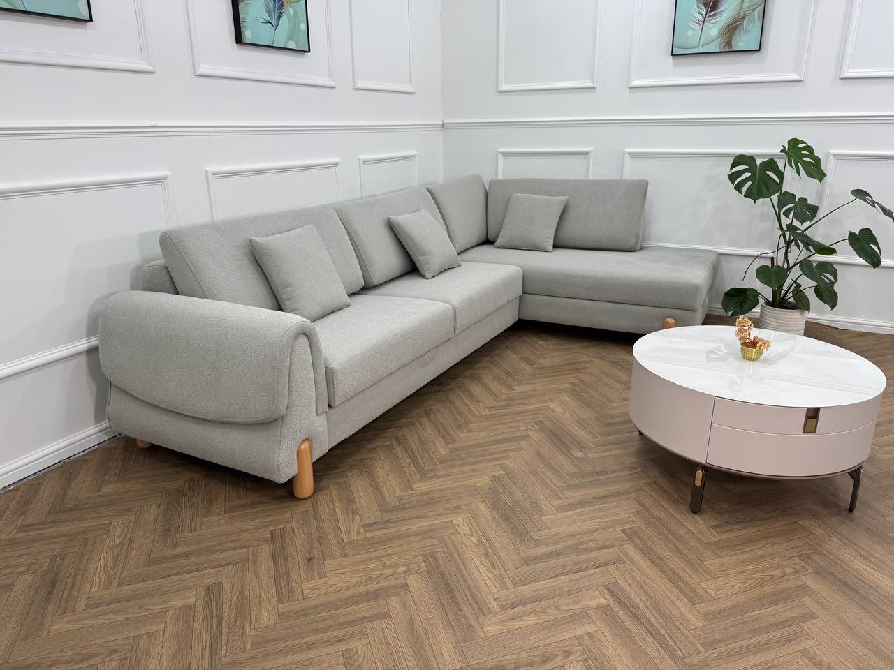 Lavender Corner Sofa bed storage