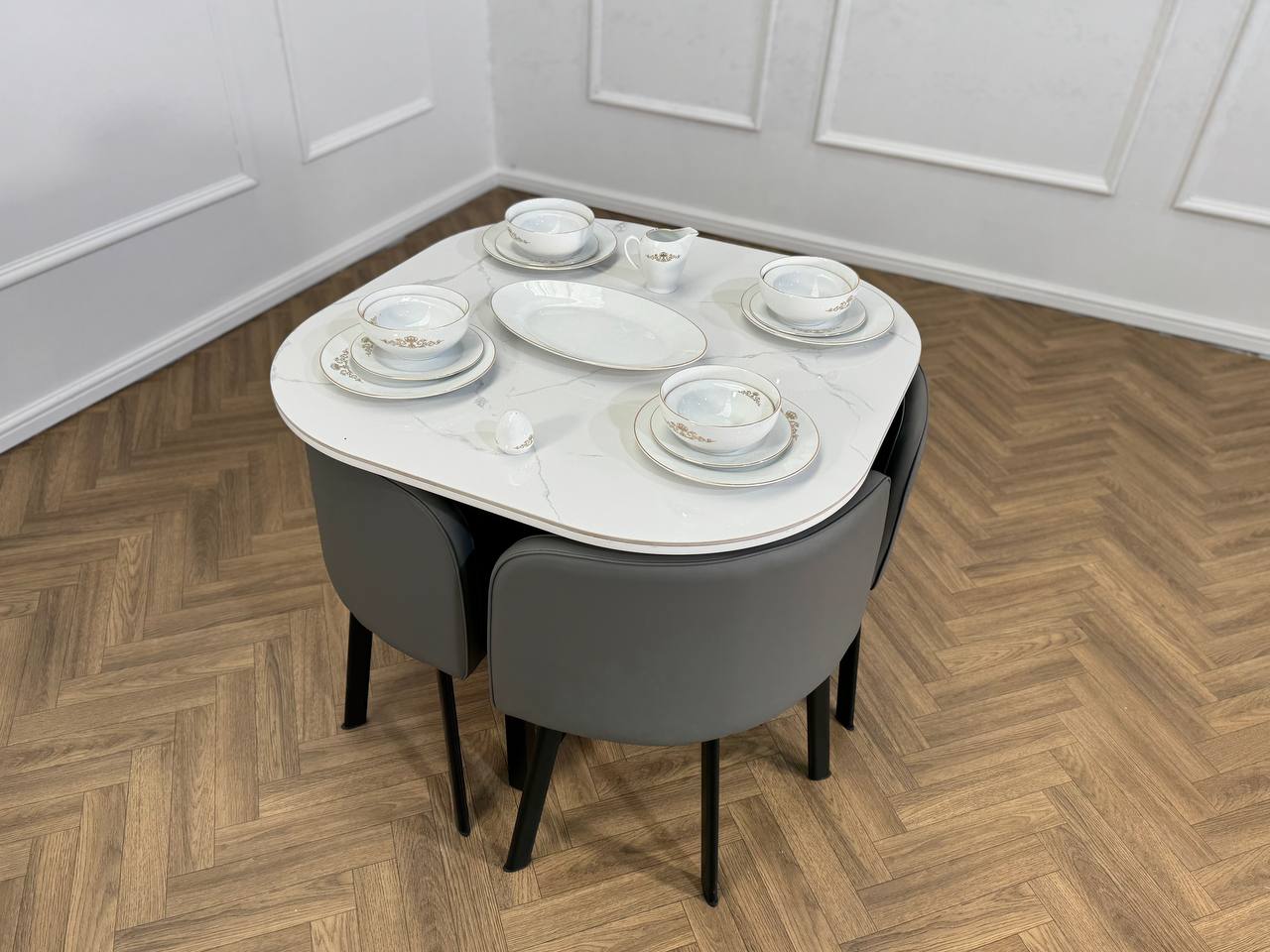 Oliver Nesting Dining Table set Square 2