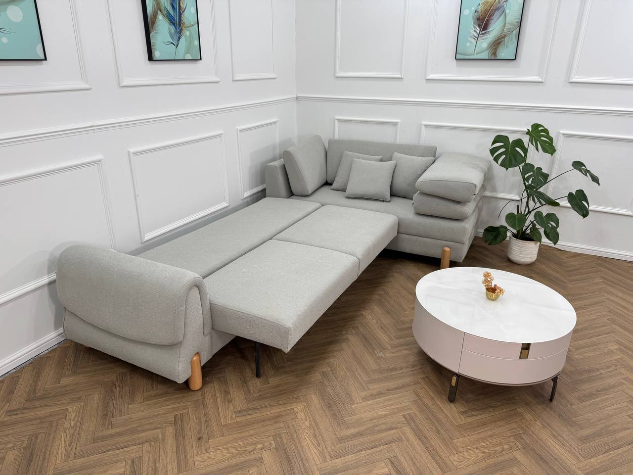 Lavender Corner Sofa bed storage