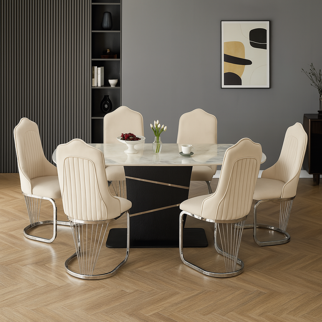 King Dining Chair - Silver Base