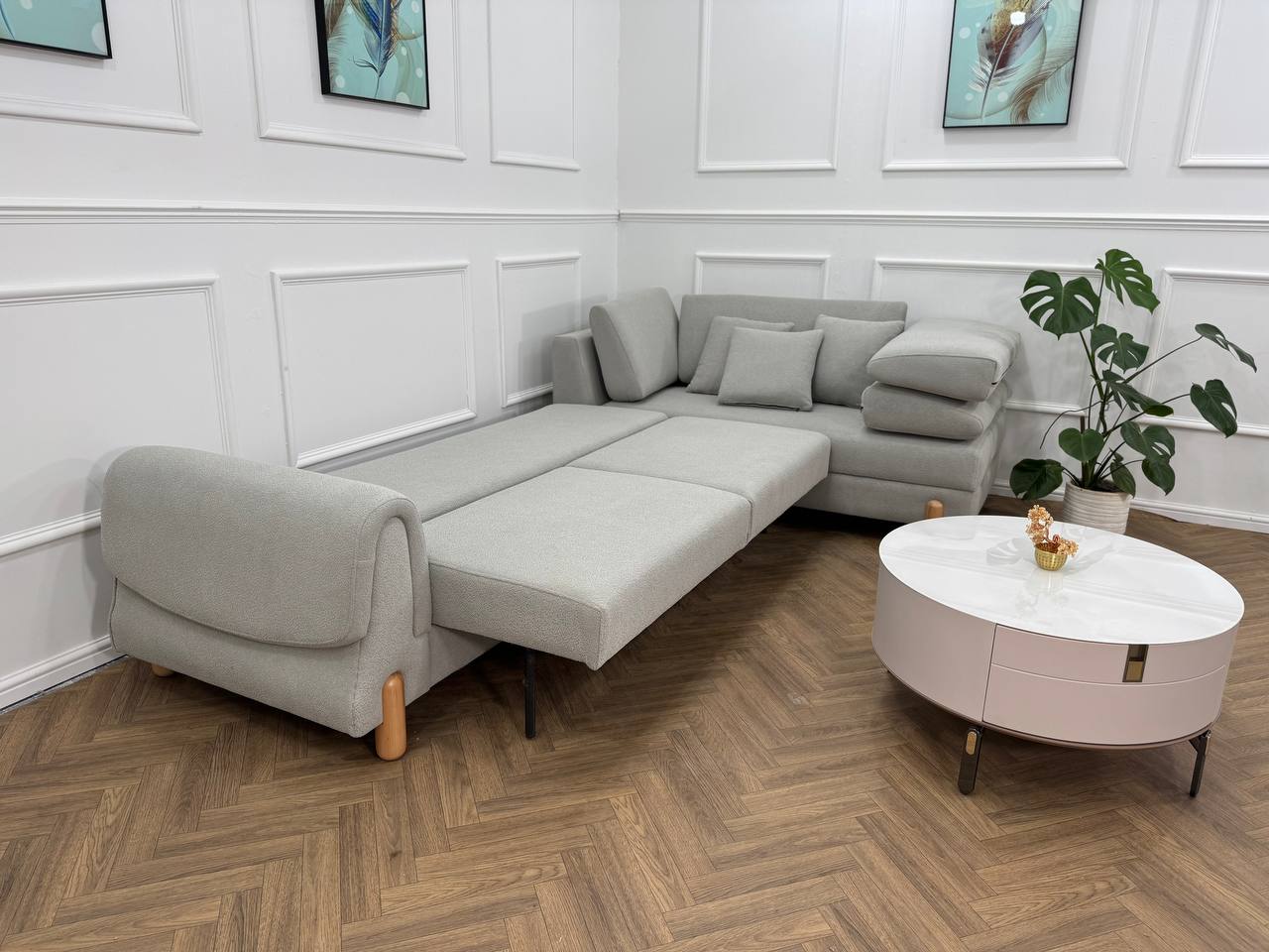 Lavender Corner Sofa bed storage