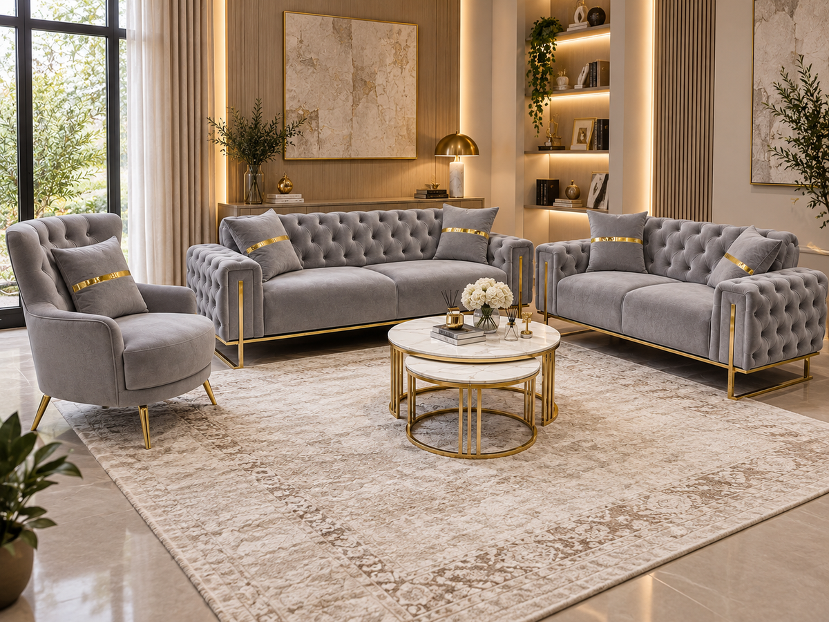 Gray King Sofa Set