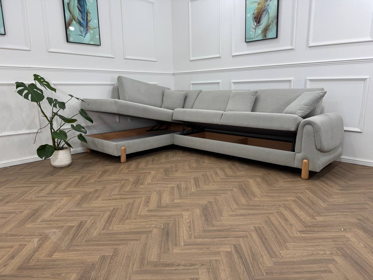 Lavender Corner Sofa bed storage