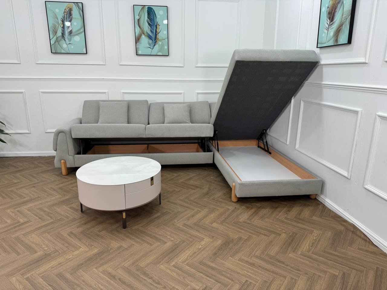 Lavender Corner Sofa bed storage