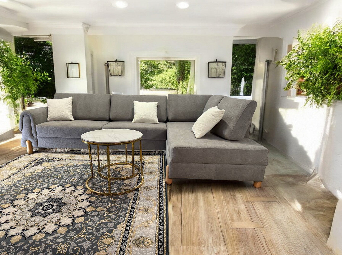 Lavender Corner Sofa bed storage