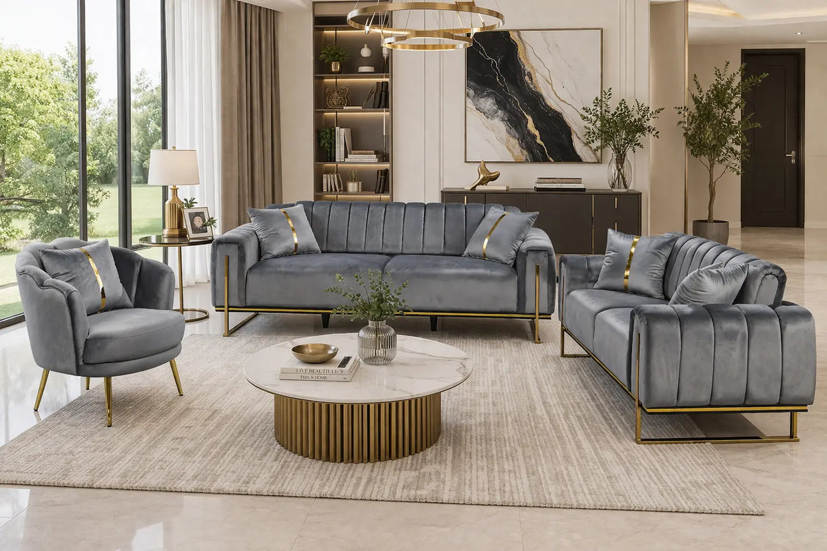 Gold London Luxury Living Collection Q&P Furniture