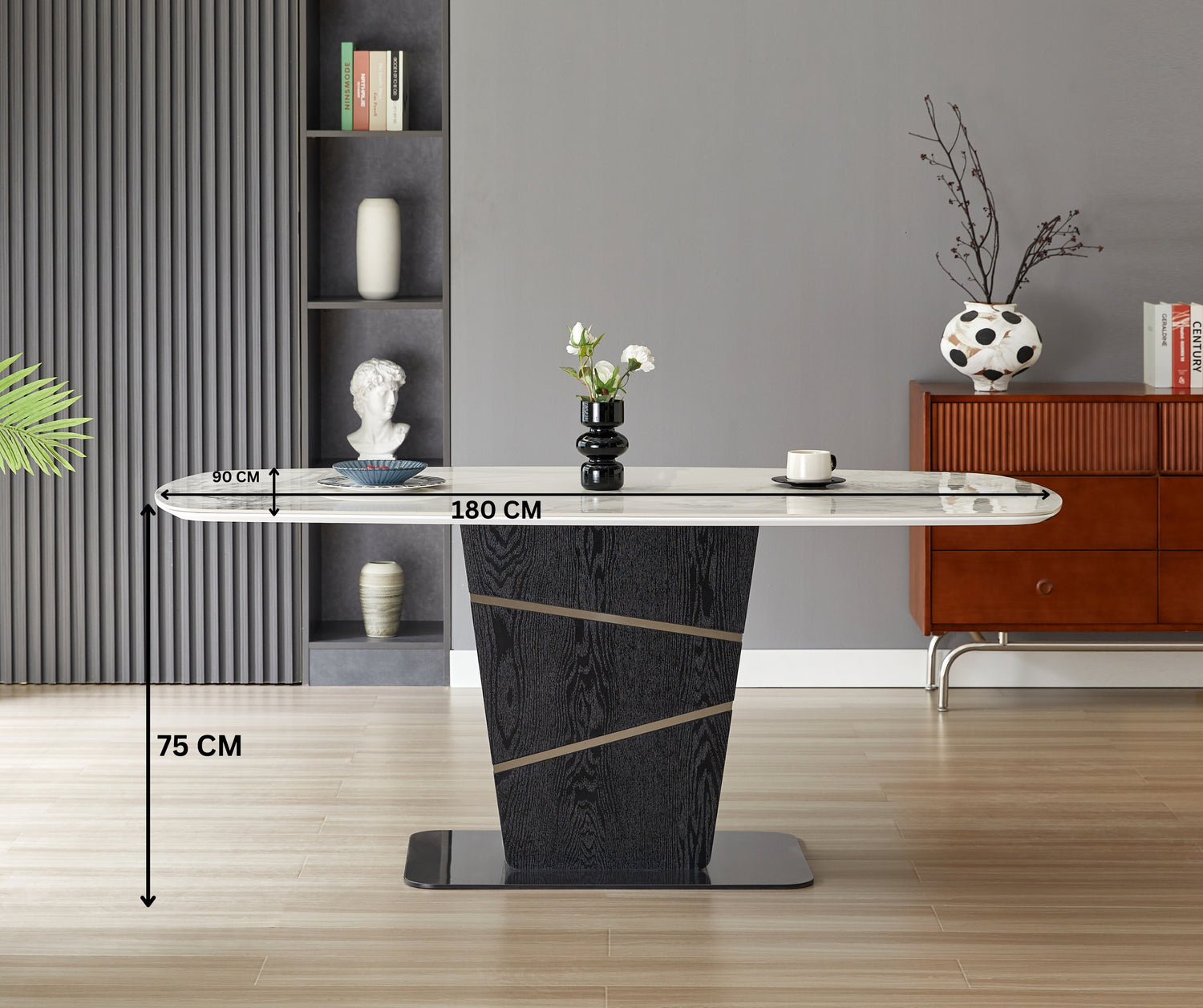 King Marble Dining Table Oval