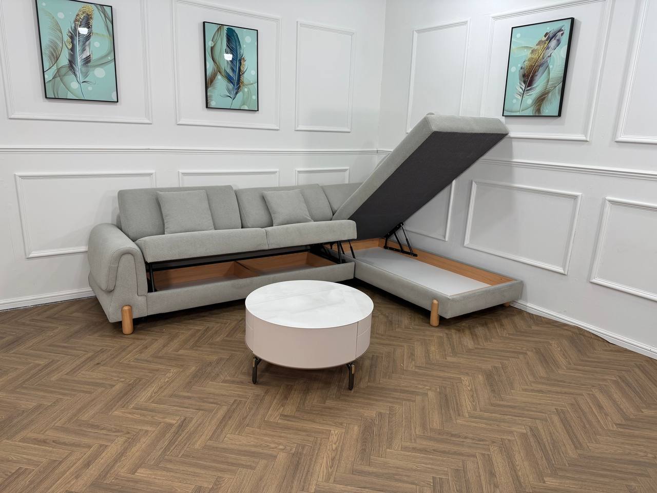 Lavender Corner Sofa bed storage