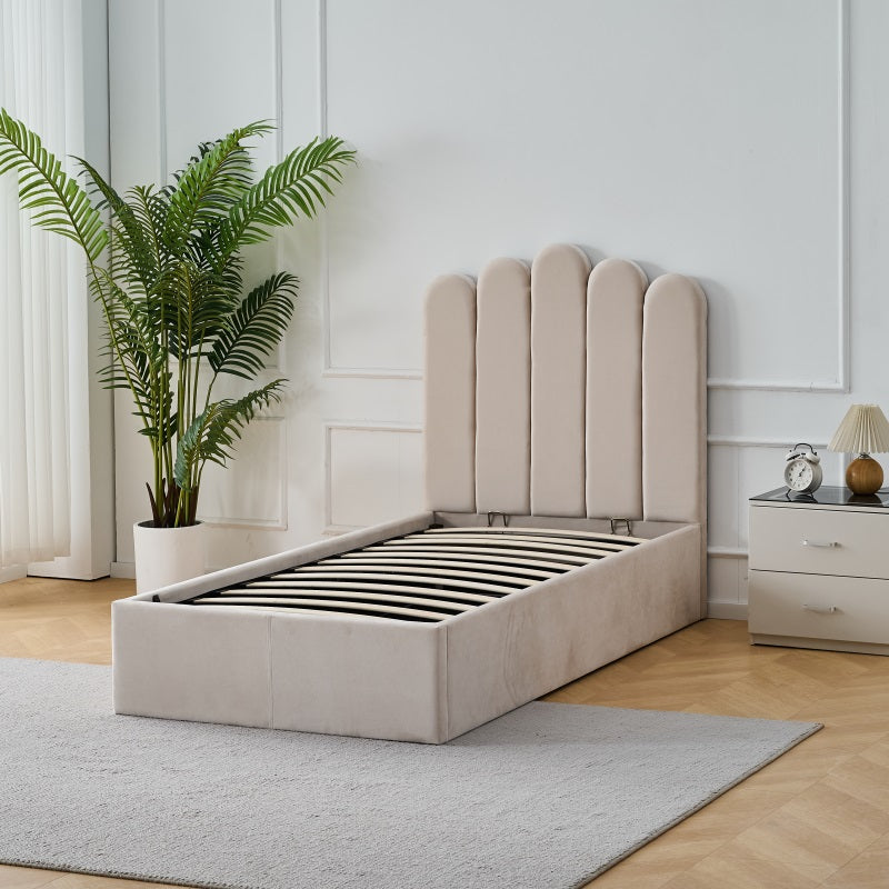 Bedroom Q&P Furniture Crown Bed with Storage,
Crown bed with storage solutions,
Luxury bed with built-in storage,
Space-saving storage bed,
Elegant storage bed for modern bedrooms