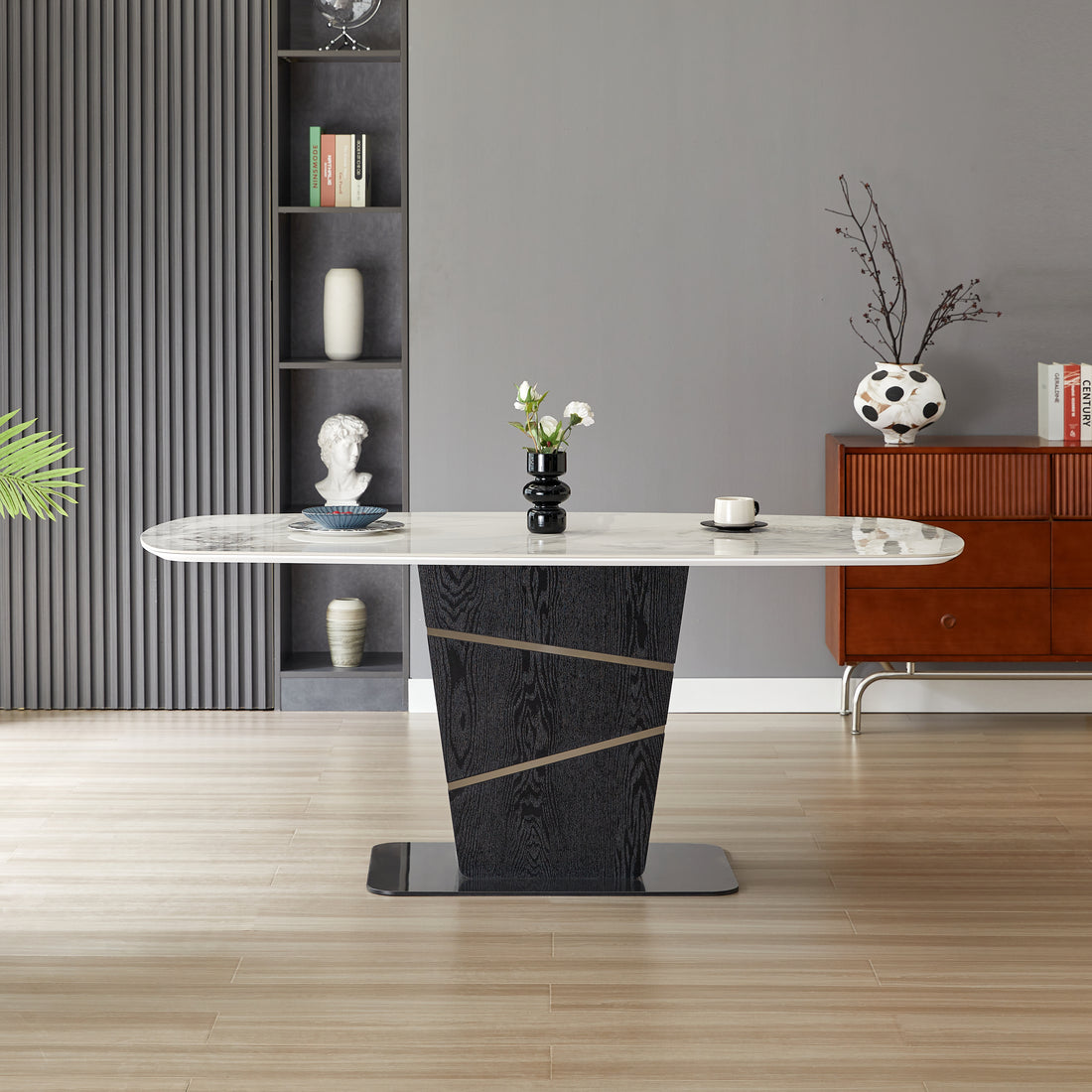 King Marble Dining Table Oval