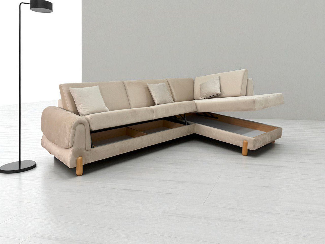 Lavender Corner Sofa bed storage