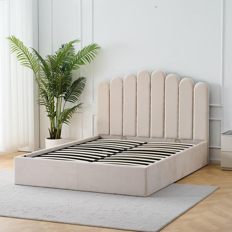 Q&P Furniture Crown Bed with Storage,
Crown bed with storage solutions,
Luxury bed with built-in storage,
Space-saving storage bed,
Elegant storage bed for modern bedrooms
