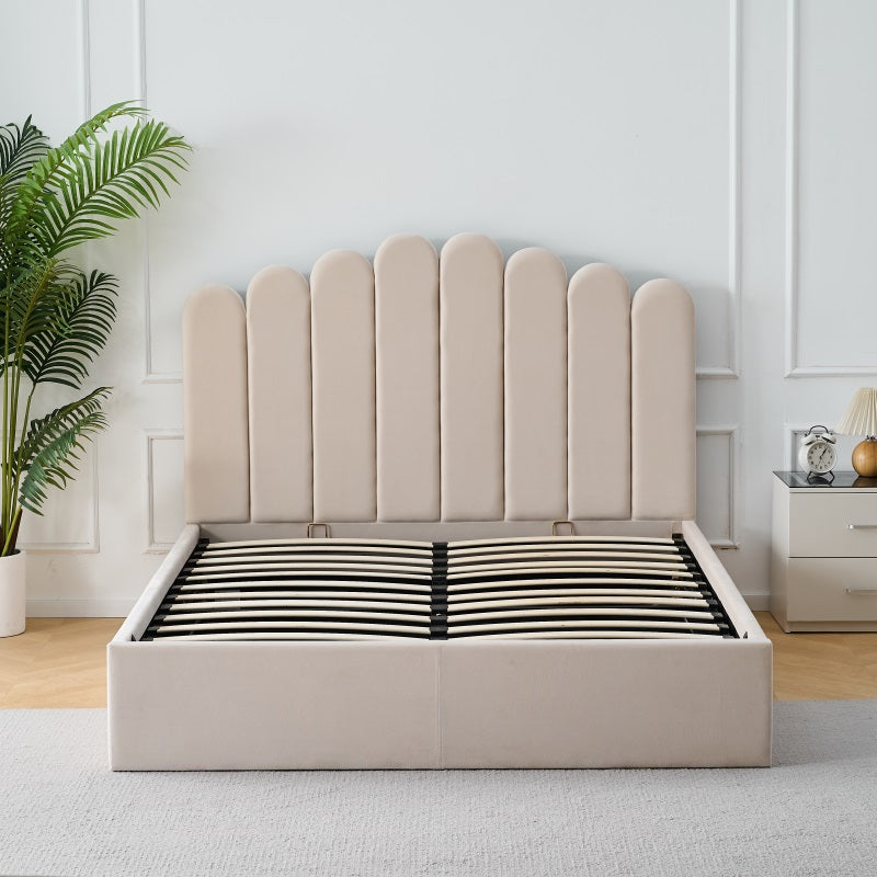 Q&P Furniture Crown Bed with Storage,
Crown bed with storage solutions,
Luxury bed with built-in storage,
Space-saving storage bed,
Elegant storage bed for modern bedrooms