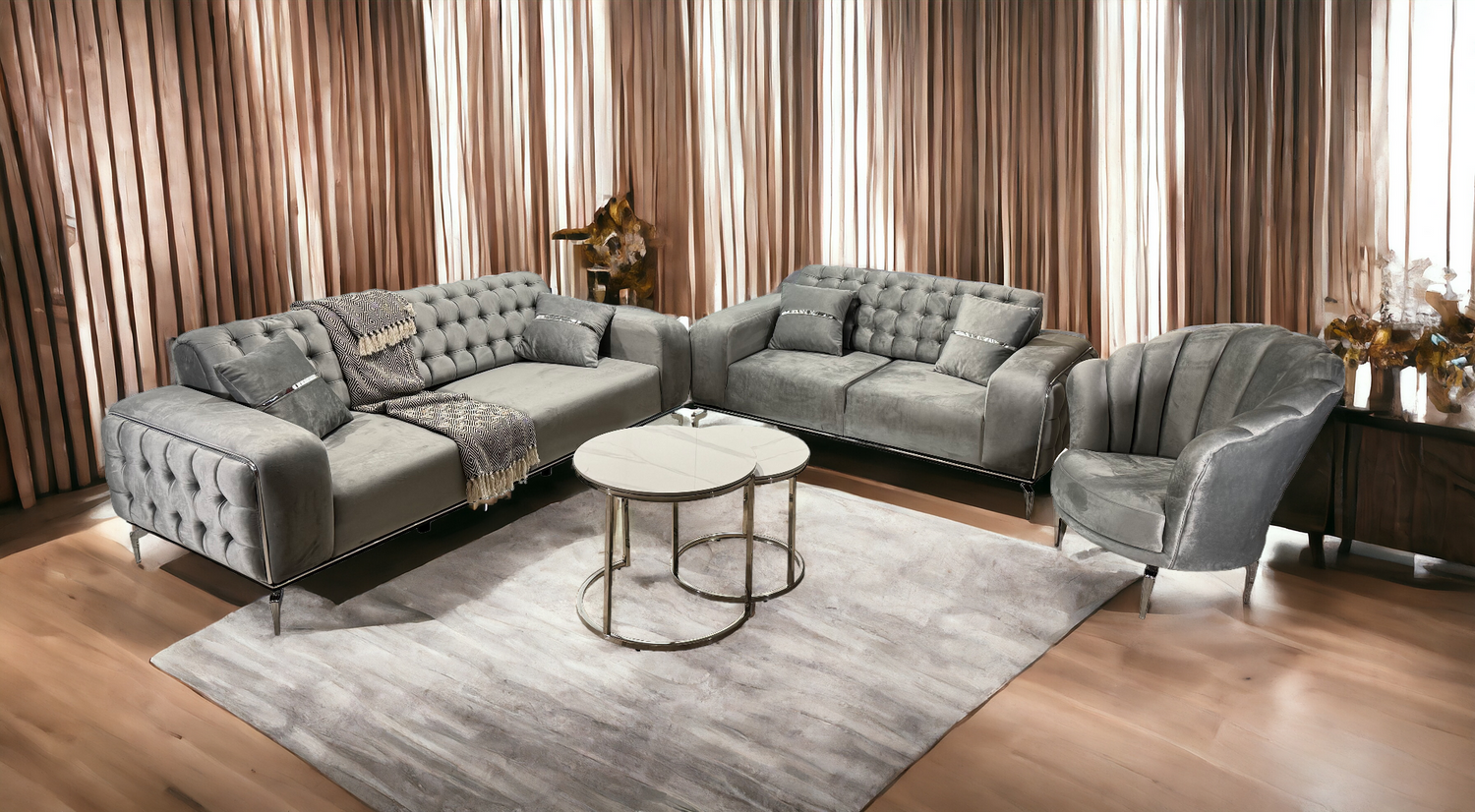 Susie sofa set grey