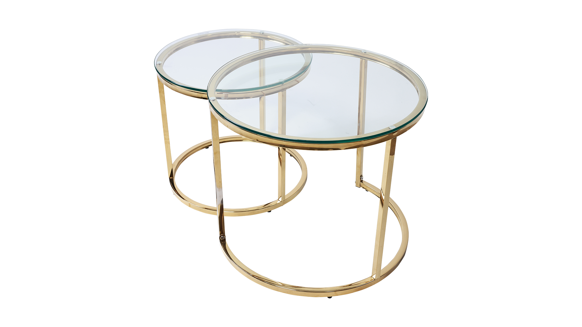 HALO COFFE TABL SET- GLASS GOLD