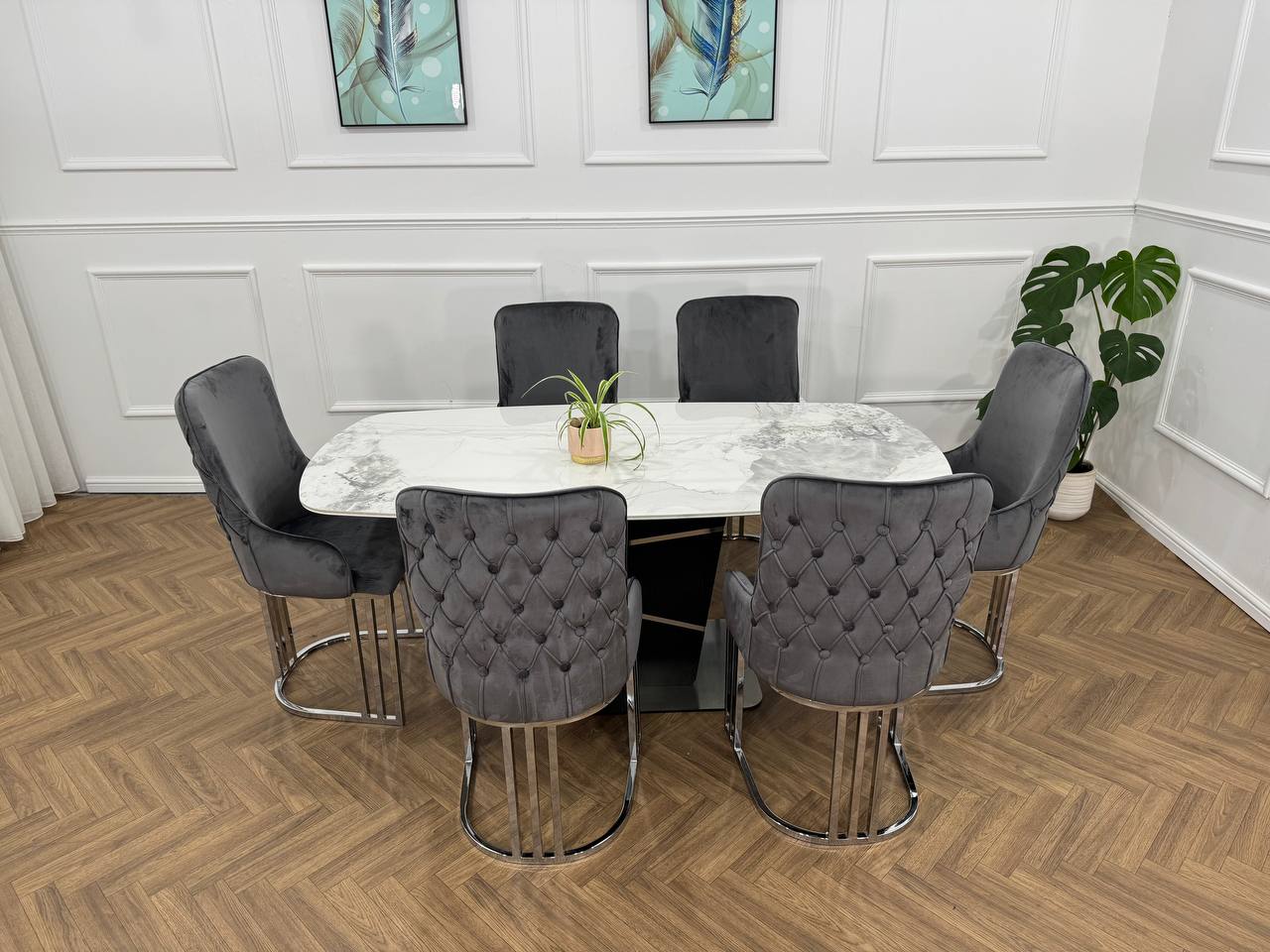 King Marble Dining Table Oval