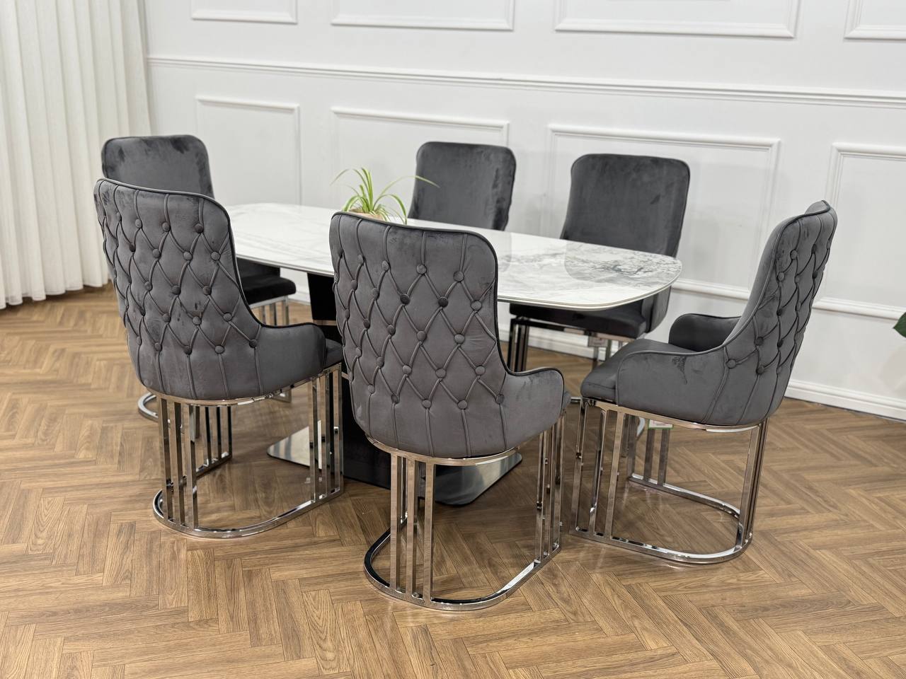 King Marble Dining Table Oval