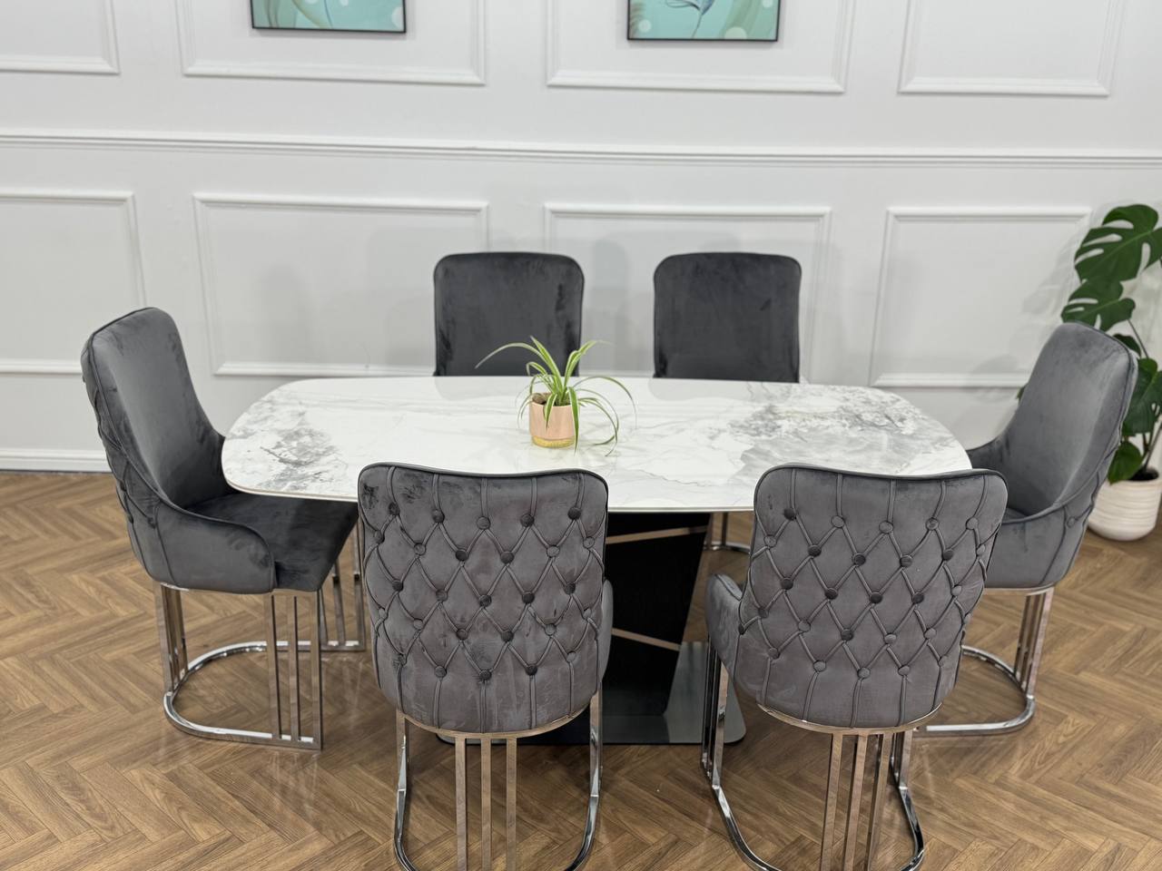 King Marble Dining Table Oval