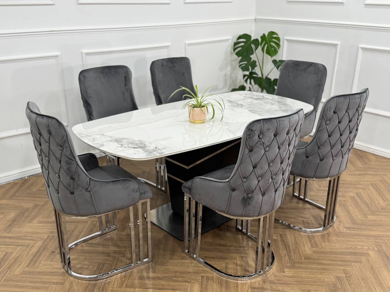 King Marble Dining Table Oval