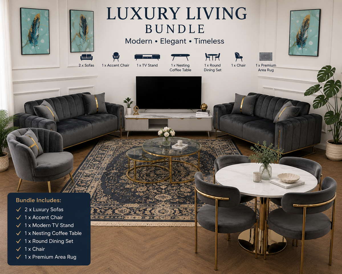 Gold London Luxury Living Collection Q&P Furniture