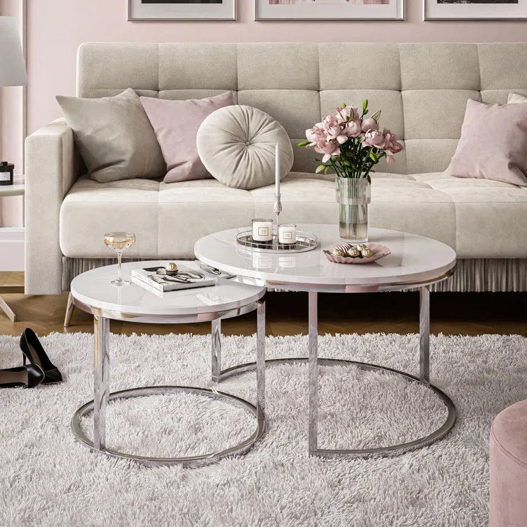 NOVA COFFEE TABLE-SILVER CERMIC