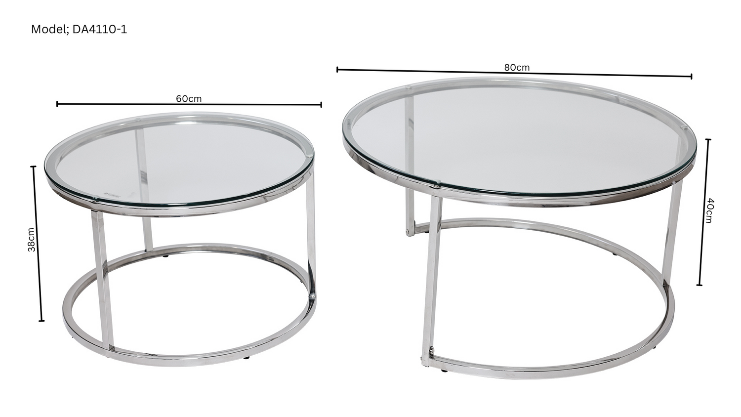NOVA COFFE TABLE-SILVER GLASS