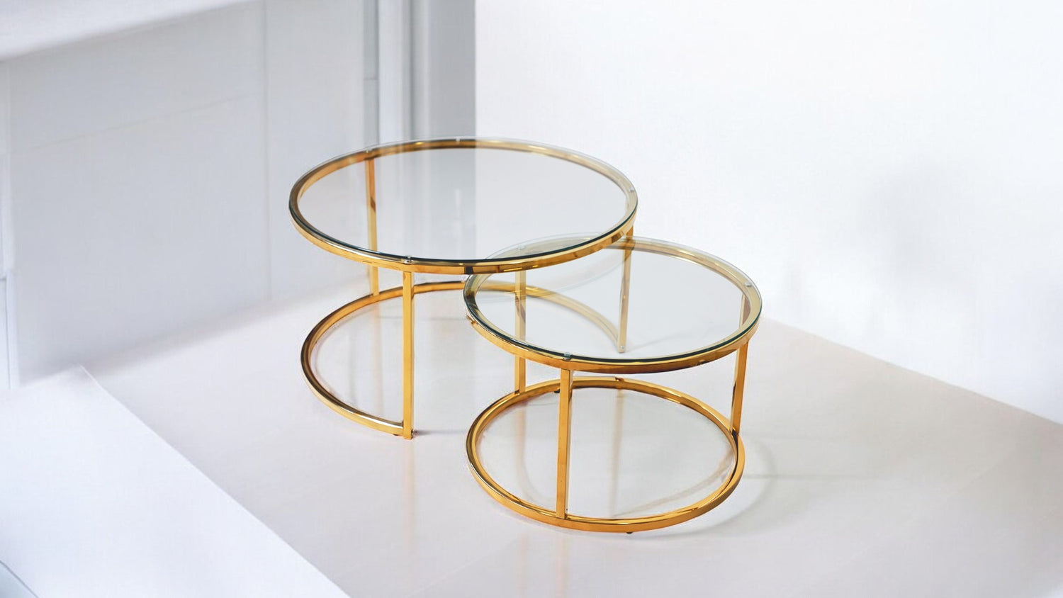 Nova coffe table - GOLD -Glass