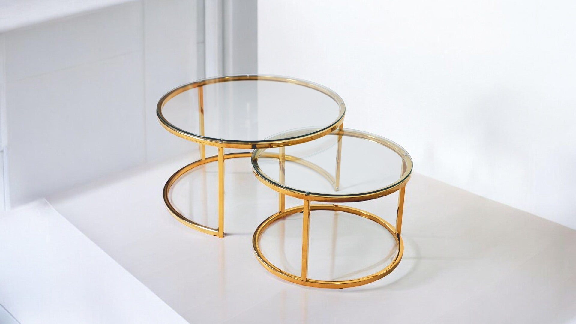Nova coffe table - GOLD -Glass