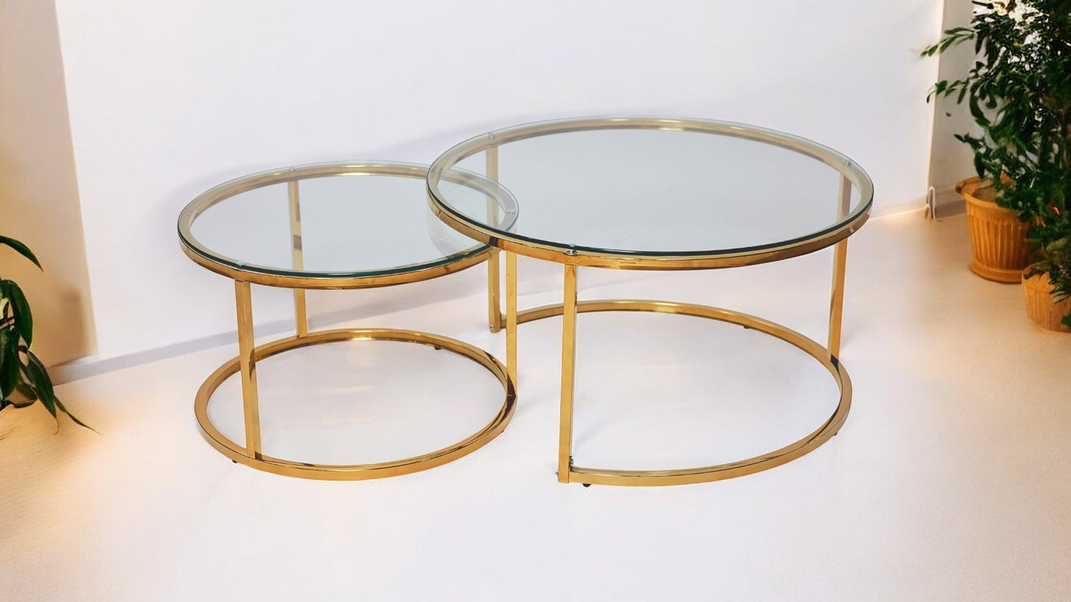 Nova coffe table - GOLD -Glass