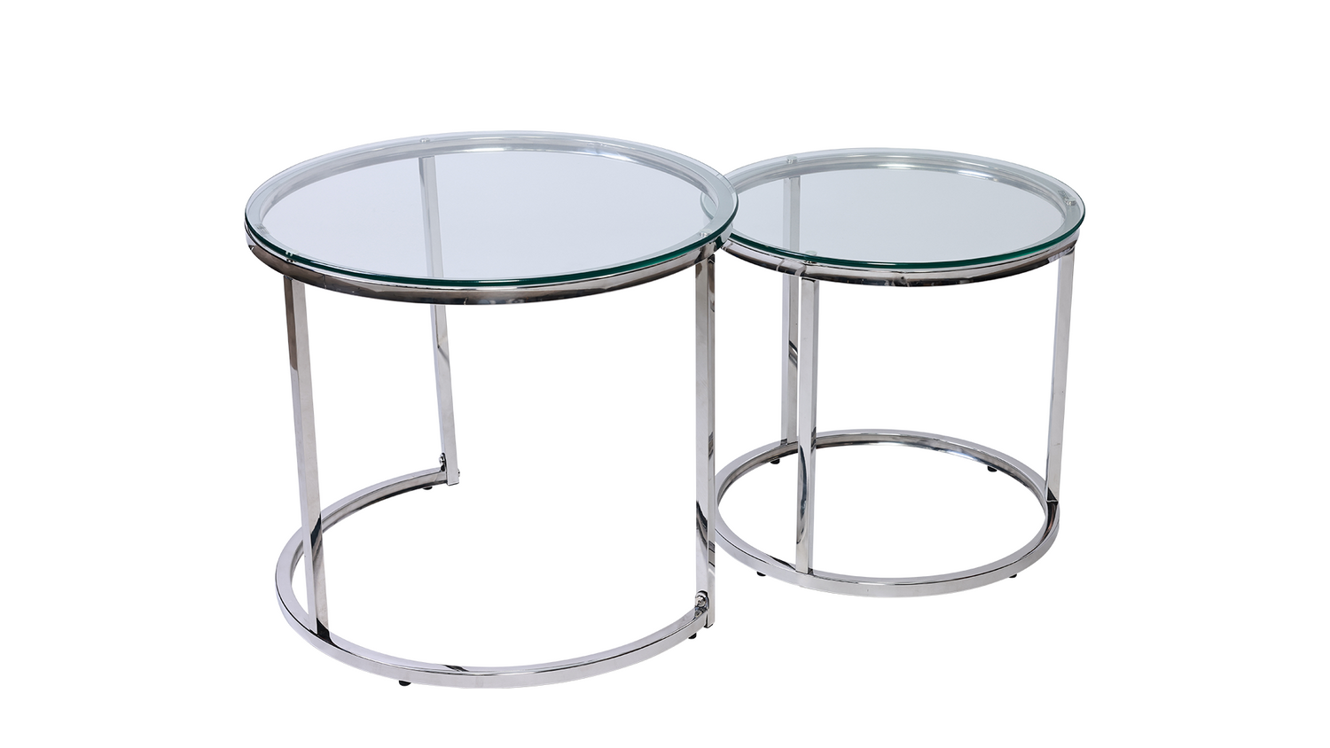 HALO COFFE TABLE SET-GLASS SILVER