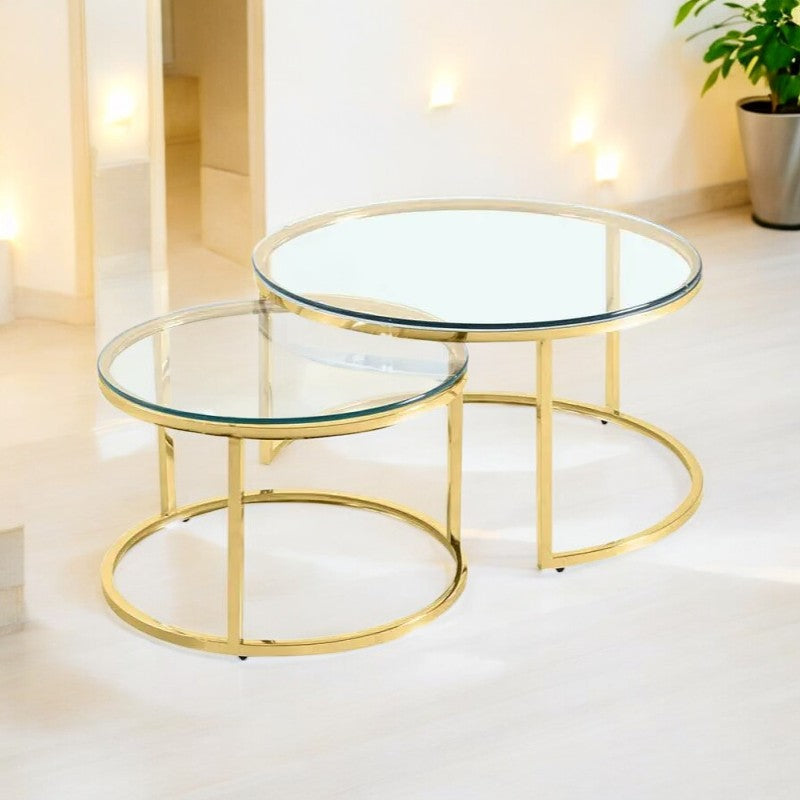 Nova coffe table - GOLD -Glass