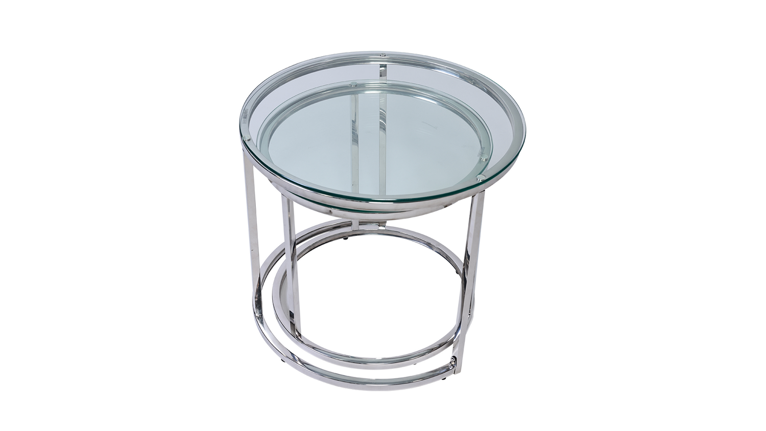 HALO COFFE TABLE SET-GLASS SILVER