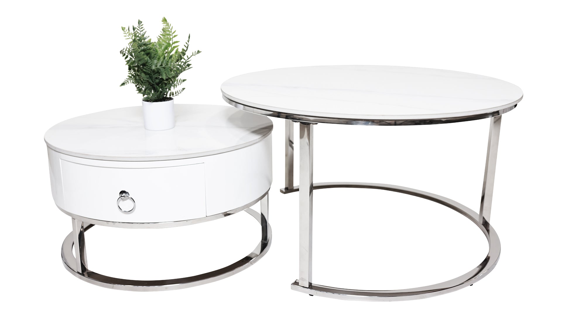 Opal Nesting Coffee Table-Silver