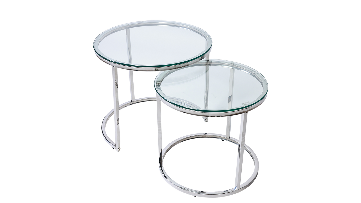 HALO COFFE TABLE SET-GLASS SILVER