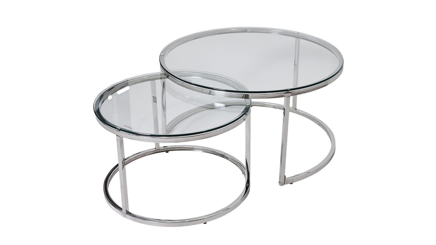 NOVA COFFE TABLE-SILVER GLASS