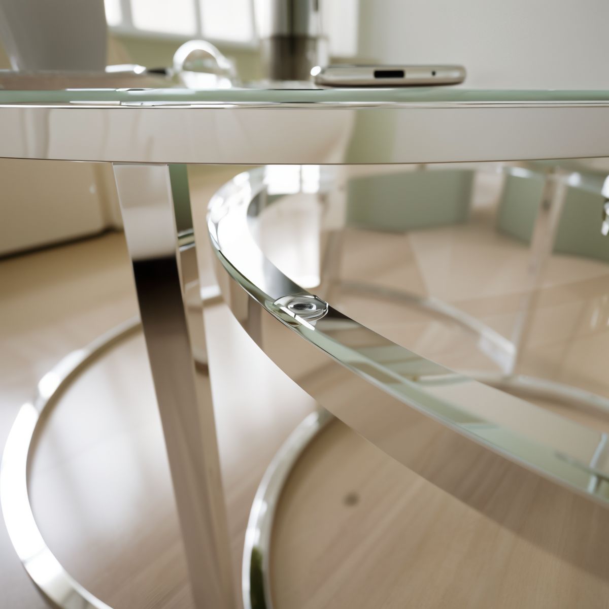 NOVA COFFE TABLE-SILVER GLASS