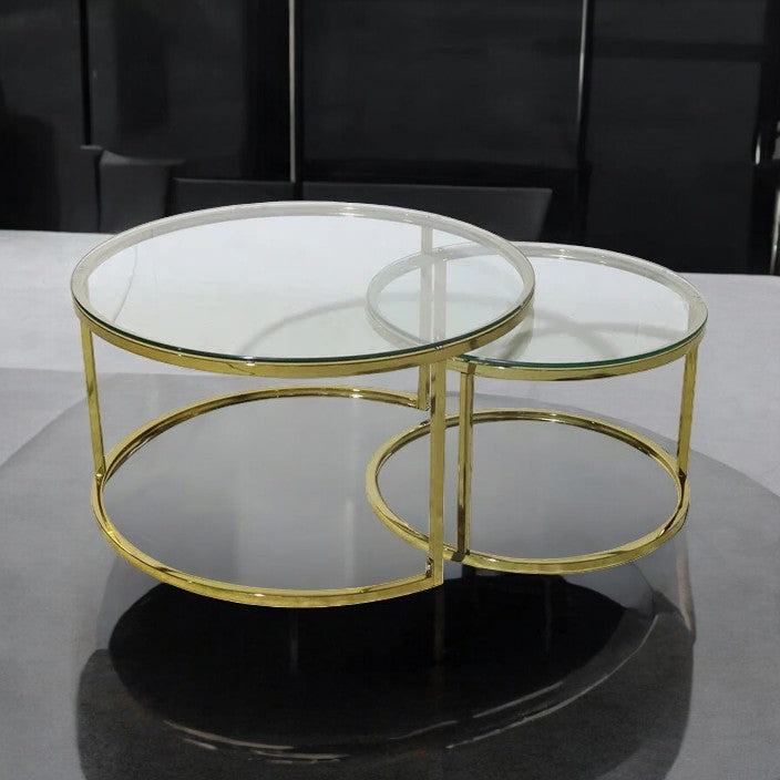 Nova coffee table - GOLD -Glass